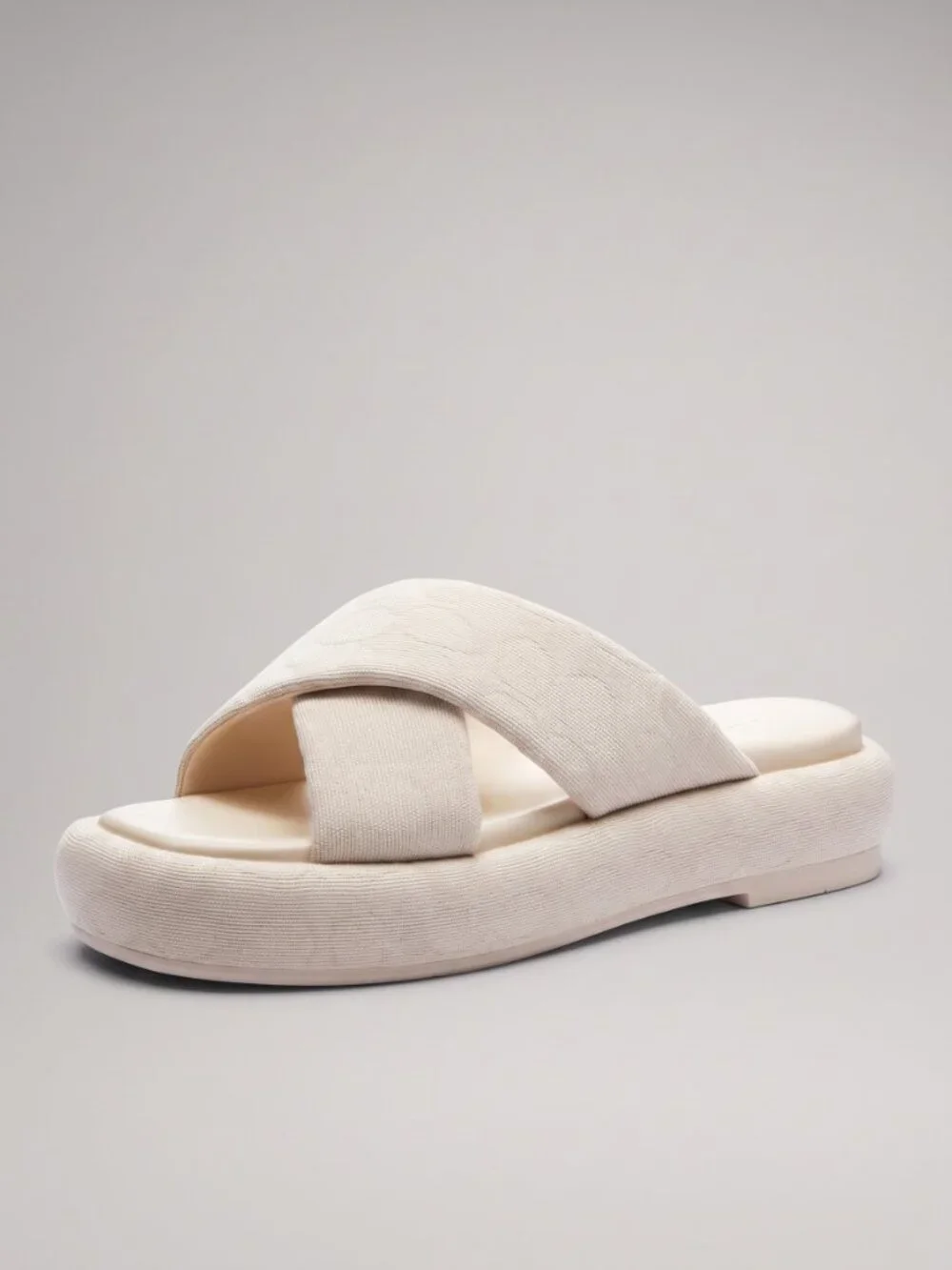 Coach Penelope Signature C Sandals Ivory Slip On Platform Slides Women's Shoes